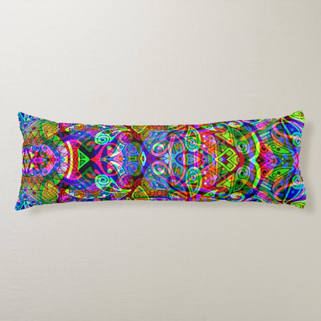 Coussins Longs Esquisse Imaginaire Art - Neon Abstrait Maj 3 (Devant)