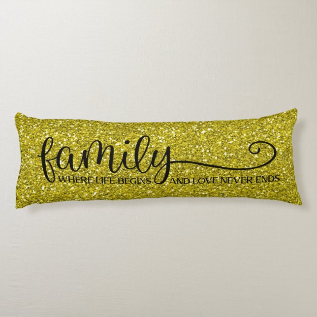 Coussins Longs Family Love Never End Citer Gold Parties scintilla (Dos)