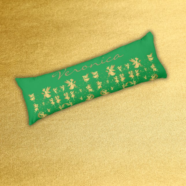 Coussins Longs Fées d'or avec poussière de pixie sur Monogramme v (Créateur téléchargé)