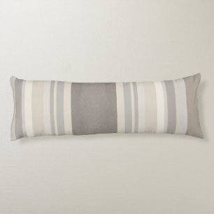 Coussins Longs Ferme élégante taupe crème et gris rayé