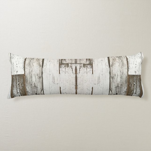Coussins Longs ferme rustique grange beige gris blanc bois (Devant)