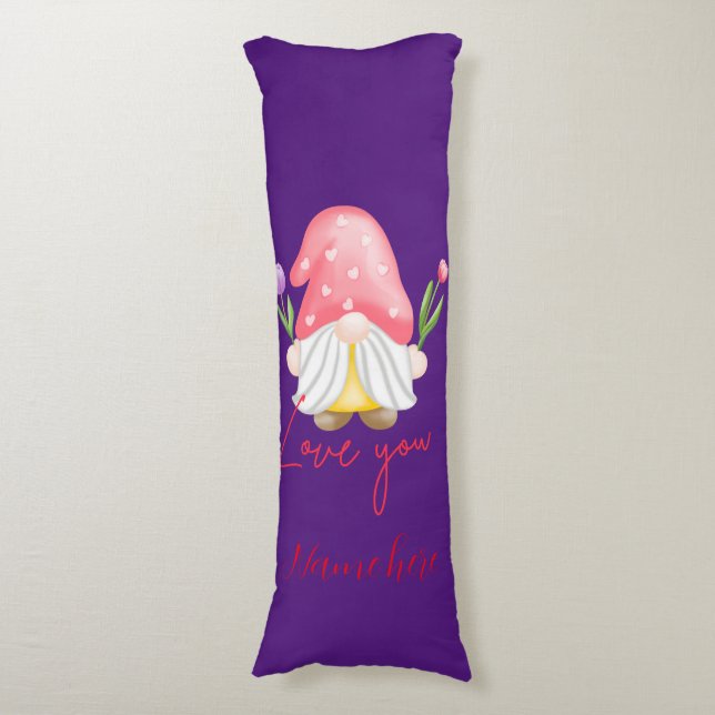 Coussins Longs Fête de la Saint Valentin gnome personnalisée (Devant (Vertical))