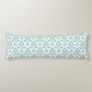 Coussins Longs Feuille Damask Motif Turquoise