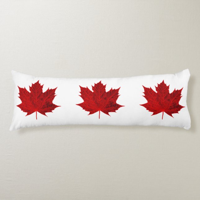 Coussins Longs Feuille d'érable rouge vibre (Devant)