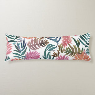 Coussins Longs Feuilles botaniques aquarelle   Feuille florale co