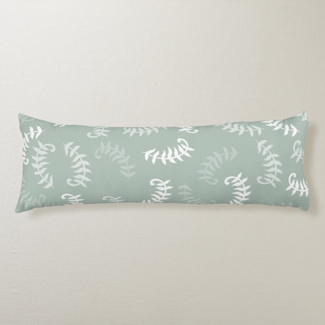 Coussins Longs Feuilles botaniques verts turquoises (Devant)