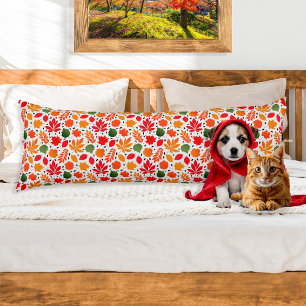 Coussins Longs Feuilles d'automne vibrantes Motif multicolores