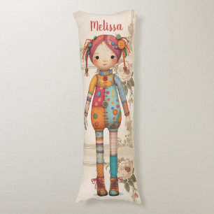 Coussins Longs Fille de tissu patchwork