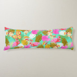 Coussins Longs Flamant rose Garden Turquoise