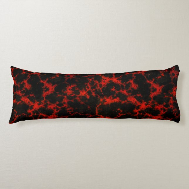 Coussins Longs Flammes rouges et noires repérées vibrantes (Devant)