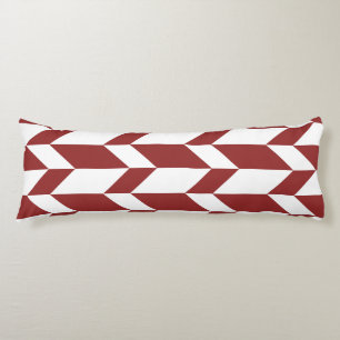 Coussins Longs Flèche Chevron Gras Deux Tons Blancs Rouge