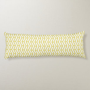 Coussins Longs Flèches croquantes opposées Chevron Blanc jaune