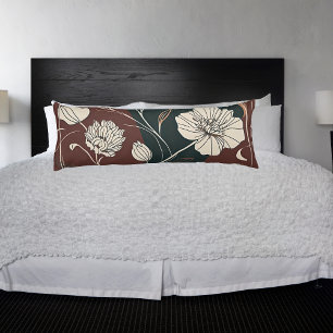 Coussins Longs Fleur d'Automne Noir