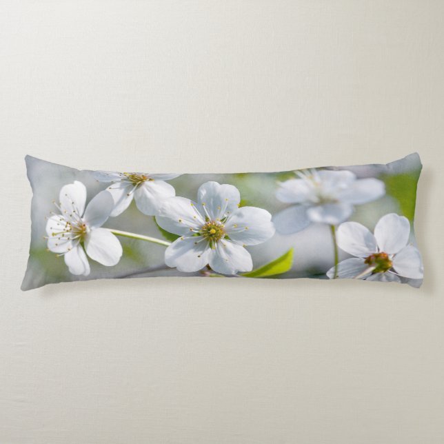 Coussins Longs Fleur de cerisier blanc (Devant)