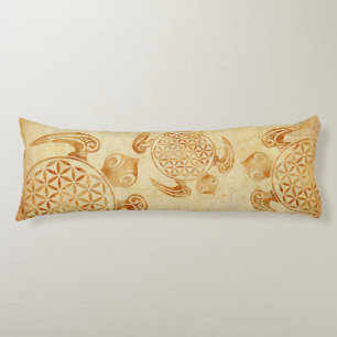 Coussins Longs Fleur de vie / Blume des Lebens - pierre de tortue