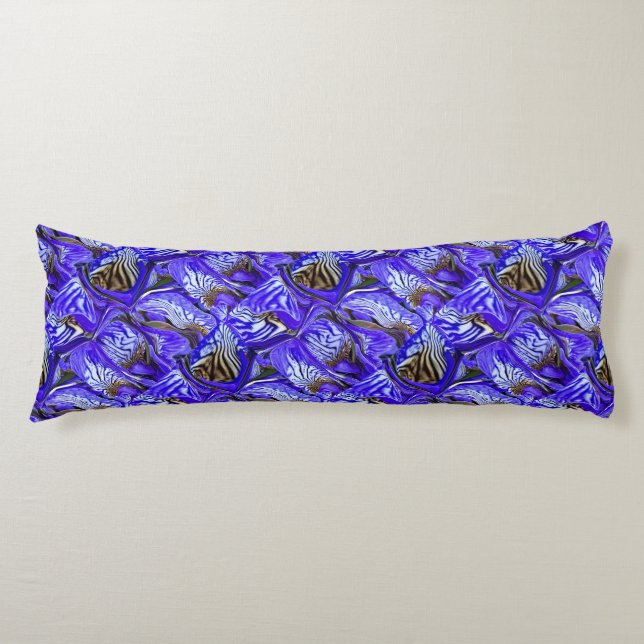 Coussins Longs Fleur Iris Violet / Esthétique / Carrelé / (Devant)