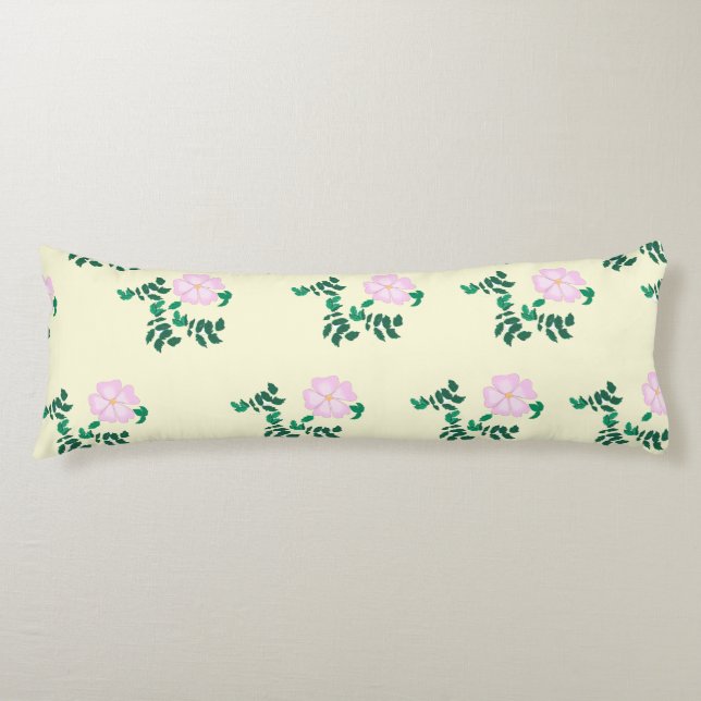Coussins Longs Fleur Rose rose pastel (Devant)