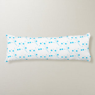 Coussins Longs Fleurs Bleues Ciel Lumineux, Petite Impression Flo
