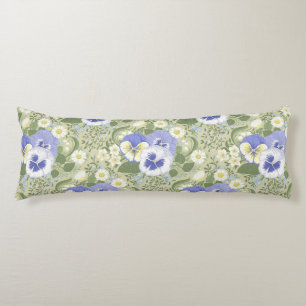 Coussins Longs Fleurs de jardin printanier sur sauge