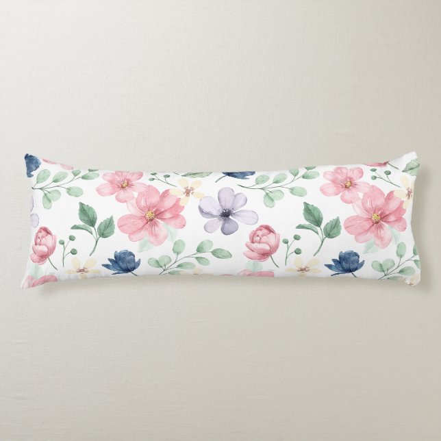 Coussins Longs Fleurs de printemps et Motif Feuille (Devant)