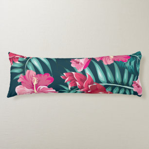 Coussins Longs Fleurs exotiques roses
