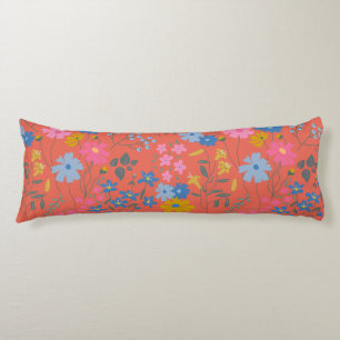 Coussins Longs Fleurs sauvages rouges Boho modernes