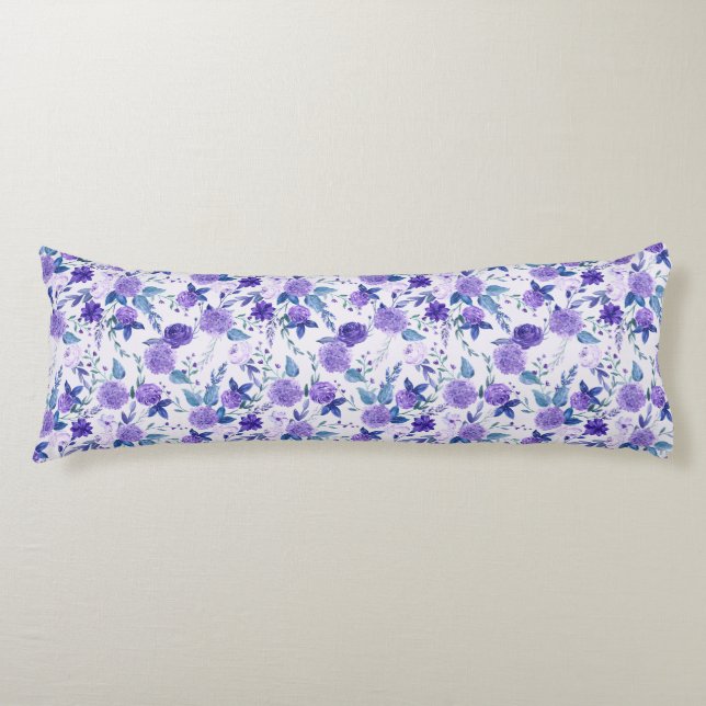 Coussins Longs Fleurs violettes (Devant)