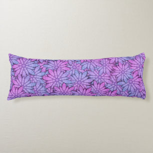 Coussins Longs Fleurs violettes amusantes
