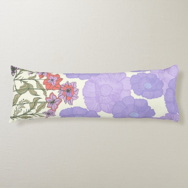 Coussins Longs Flora Obscura – Seamless Floral Print Throw Pillow (Devant)