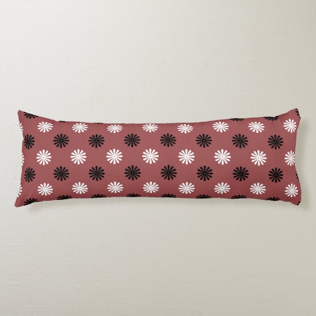 Coussins Longs Floral géométrique moderne rouge noir Abstrait (Devant)