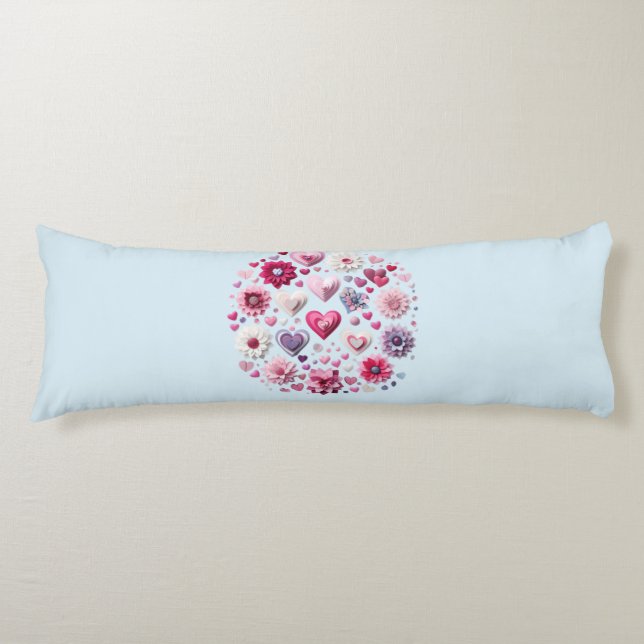 Coussins Longs Floral Valentine's Day Heart (Devant)