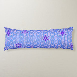 Coussins Longs Flower Of Life - timbre sans couture motif - bleu