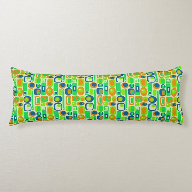 Coussins Longs Fond d'écran Funny Retro - orange vert bleu (Devant)