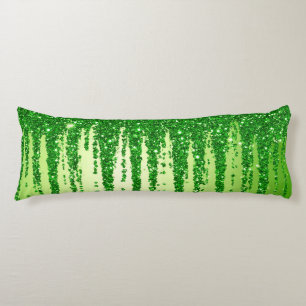 Coussins Longs Fond goutte à goutte de paillettes vertes avec sci