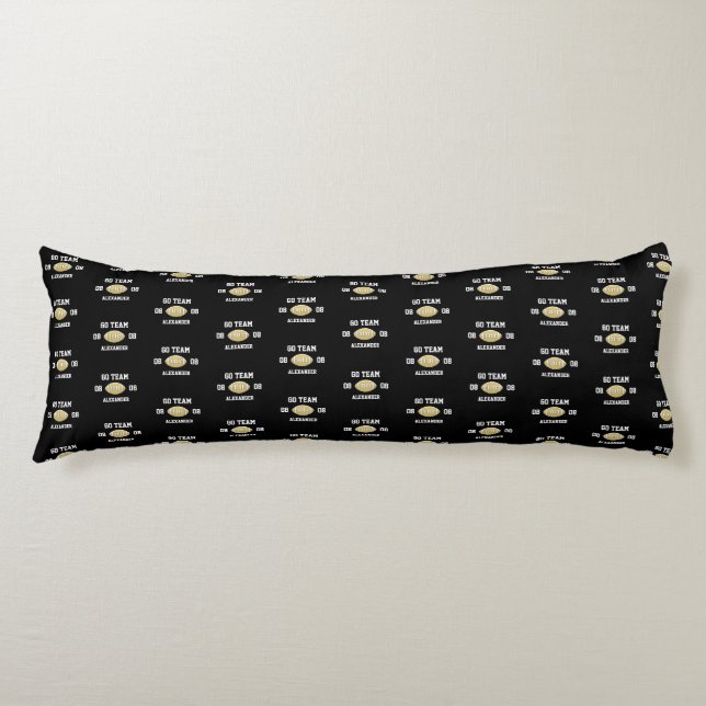 Coussins Longs Football Personnalisé Monogramme nom Go Team Throw (Devant)