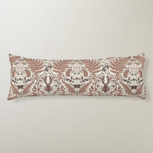 Coussins Longs Forêt de mousse de Mocha/Bois et plantes