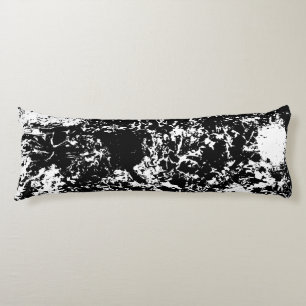 Coussins Longs Formation de glace Abstraite noire et blanche