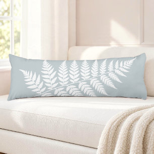 Coussins Longs Fougère blanche bleue glacée inspirée des bois