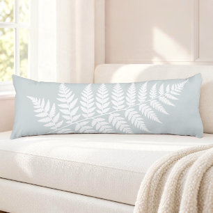 Coussins Longs Fougère blanche poussiéreuse bleue inspirée des bo