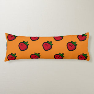 Coussins Longs Fraises de Cartoon Rouge mignonne pour les végétar