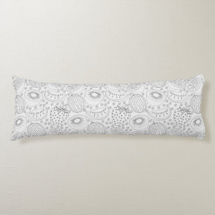 Coussins Longs Fruits tropicaux sans couture motif noir et blanc