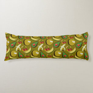 Coussins Longs Fruits tropicaux sans soudure motif jaune