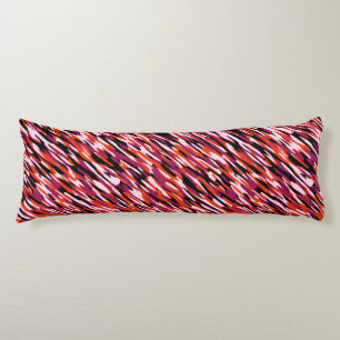 Coussins Longs Fuchsia rose, orange, noir et blanc camouflage