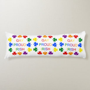 Coussins Longs Gay Fier Irlandais LGBT Rainbow Shamrocks