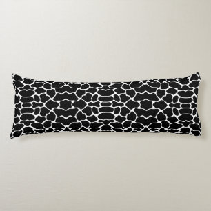Coussins Longs Giraffe Safari noire