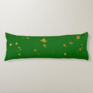 Coussins Longs Gold Flakes sur Emerald Green
