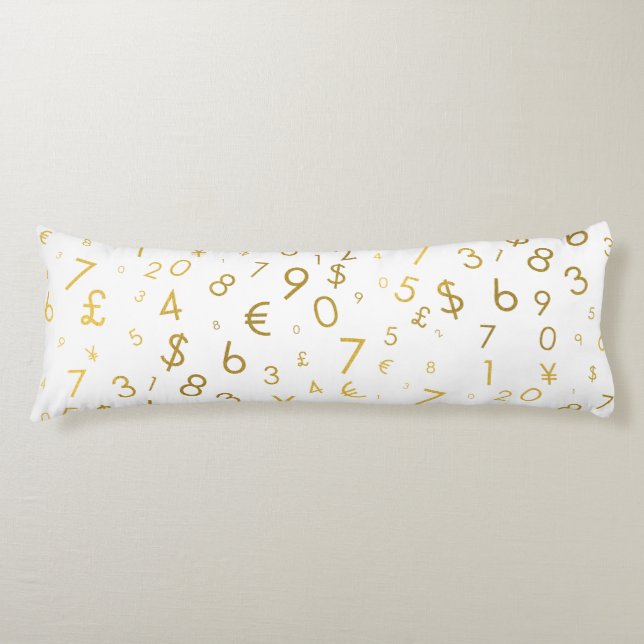 Coussins Longs Gold Luxury Numéros & Devise Symboles Motif (Devant)