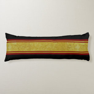 Coussins Longs Golden Stripes rouge foncé + votre couleur arrière