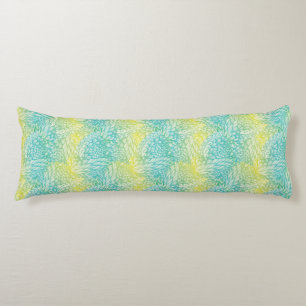 Coussins Longs Gradient jaune et bleu vintage floral