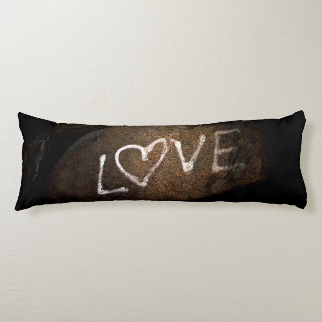 Coussins Longs Graffiti d'amour blanc (Devant)